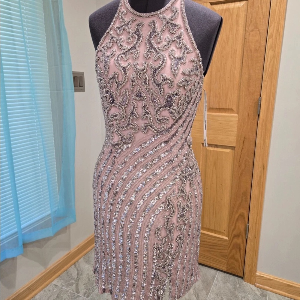 Sherri Hill Pink Sequin Mini Dress 52992 prom, homecoming, cocktail